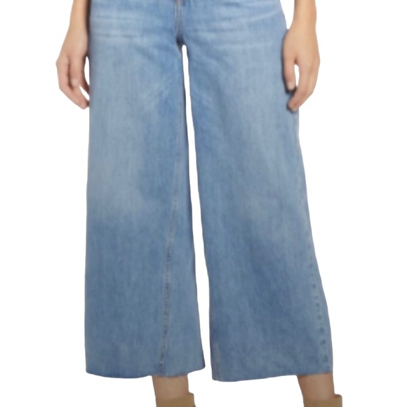 TopShop MOTO Cropped Wide Leg Jeans High Waist - Picture 3 of 8
